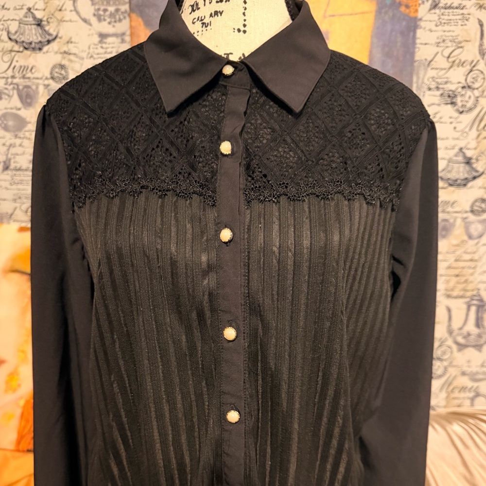 Elegant Black Button-Up Blouse